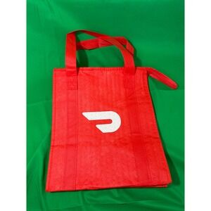 DoorDash Insulated Delivery Bag Red Thermal Food Carrier Tote Zippered 15x13x9